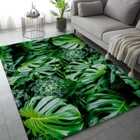Green Tropical Leaf Carpet for Living Room Home Decor Sofa Table Large Area Rugs Lounge Anti-slip Floor Mat Children's Room Mat 1
