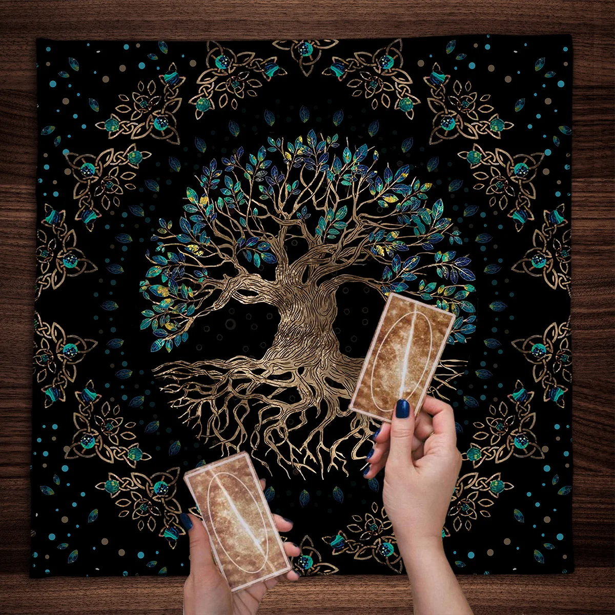 

Tree Of Life Tarot Tablecloth Altar Cloth Pagan Spiritual Pendulum Witchcraft Astrology Oracle Card Pads Room Home Decor