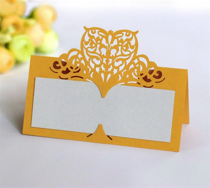 25/50/100pcs Laser Hollowed Out Seat Card For Wedding Banquet