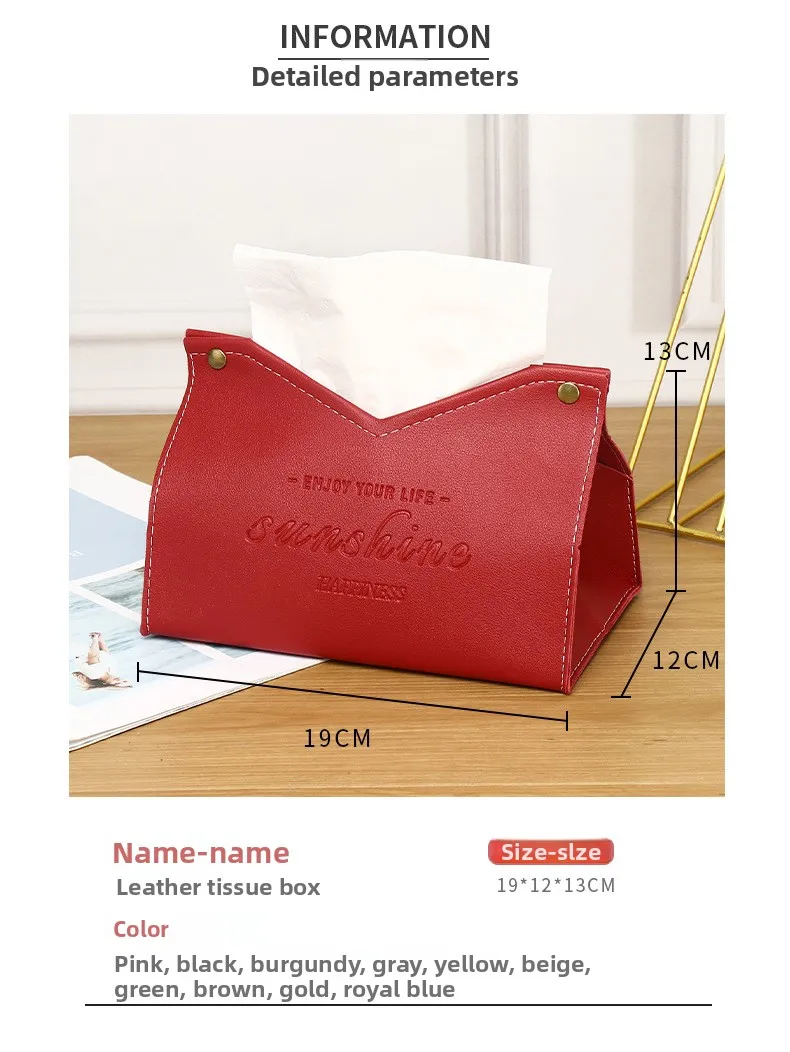 2026 Premium neue Luxus-Taschentuchbox aus Leder – elegantes kreatives Design für Hotelzimmer, Wohnzimmer und Heimdekoration – Detail 8