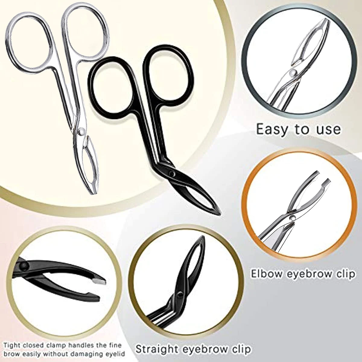 Scissor Shaped Eyebrow Tweezers Flat Headed Tweezers Oblique Headed Tweezers Stainless Steel Scissors Handle Tweezers 2