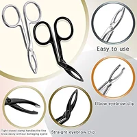 Scissor Shaped Eyebrow Tweezers Flat Headed Tweezers Oblique Headed Tweezers Stainless Steel Scissors Handle Tweezers 2
