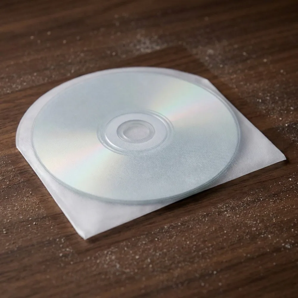100PCS 투명 CD 내부 슬리브 두께 0.06mm 12.5*12.5cm DVD 내부 슬리브 5인치 CD용 미니 스토리지