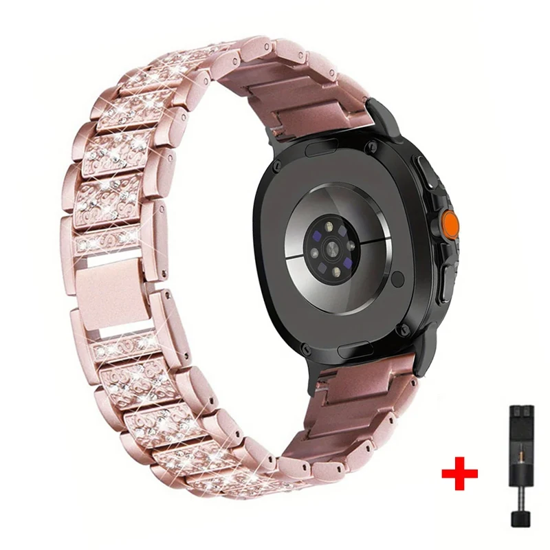Elegant Diamond Bling Stainless Steel Watch Bracelet