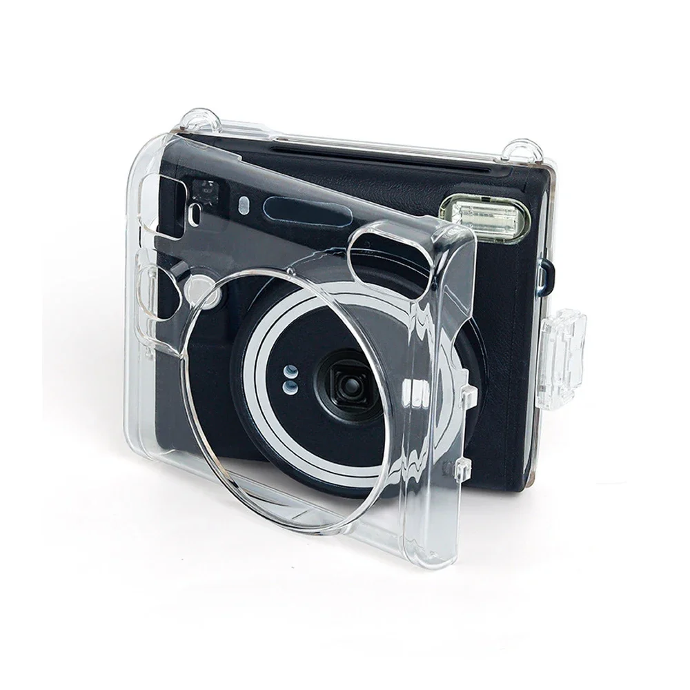 Transparent Case for Instax SQUARE SQ40 Camera Clear PC Protective Shell Cover with Strap for Instax SQ40 Camera Accessories