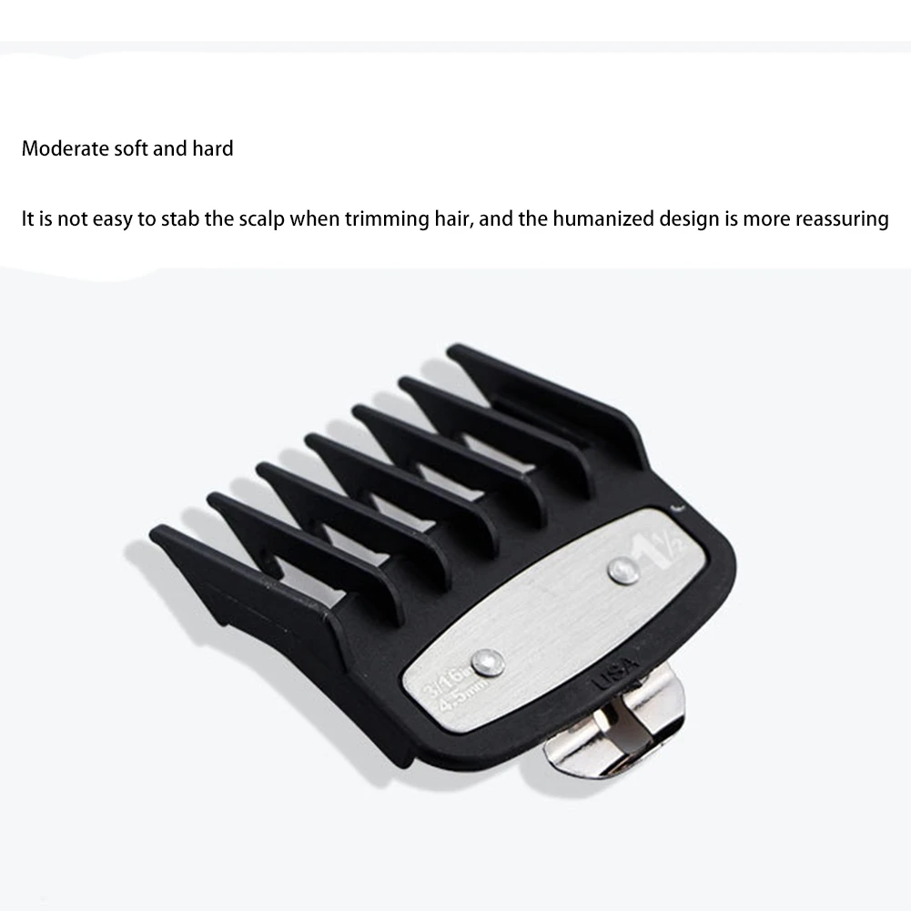 8Pcs Cutting Guide Comb for Wahl with Metal Clip 3171-500,Fits for Multiple Size Wahl Clippers Black 2