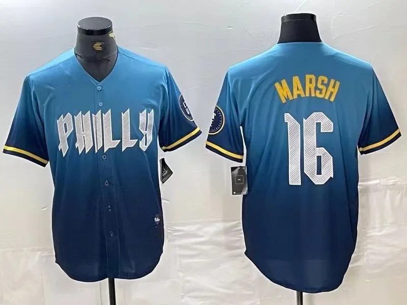 thumbnail image 1 of 2024 Nueva camiseta de los Philadelphia Phillies 3harper Bordado Degradado Uniforme de béisbol Chaleco de verano para correr para hombres y mujeres, 1 of 5