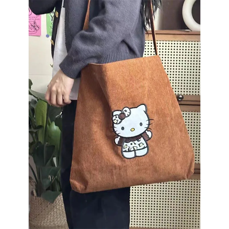 

Sanrio Kawaii Anime Y2K Hello Kitty Large Capacity One Shoulder Handbag Cute Cartoon Autumn Winter Plush Crossbody Bag Toys Kids