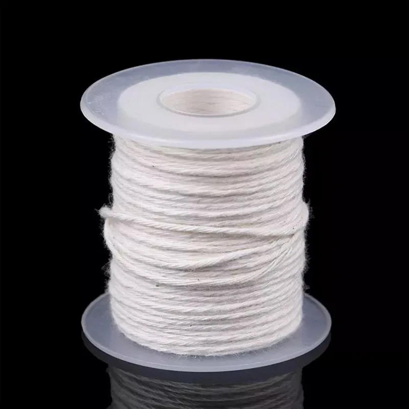 Cotton Woven Candle Wick DIY Handmade Candle Making Accessories Smokeless All Natural 24 Strand Wicks 1 Roll 200 Feet 61m, candle wick,candle wicks