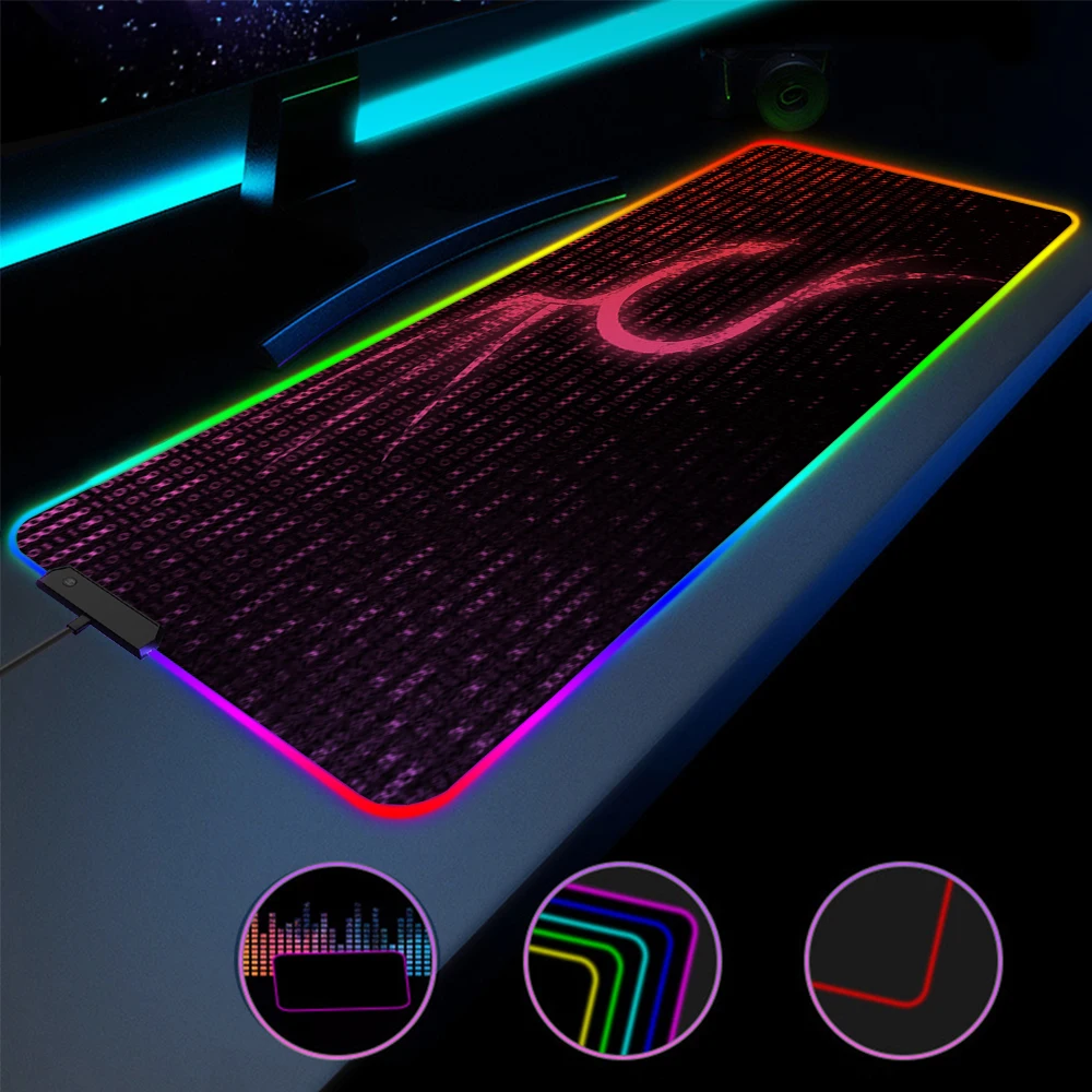 

Mousepad rug Kali Linux Gamer Mouse mat RGB Mouse Pad Gaming Keyboard Desk Mat Table Carpet mousepad For Computer LED Laptop Pad
