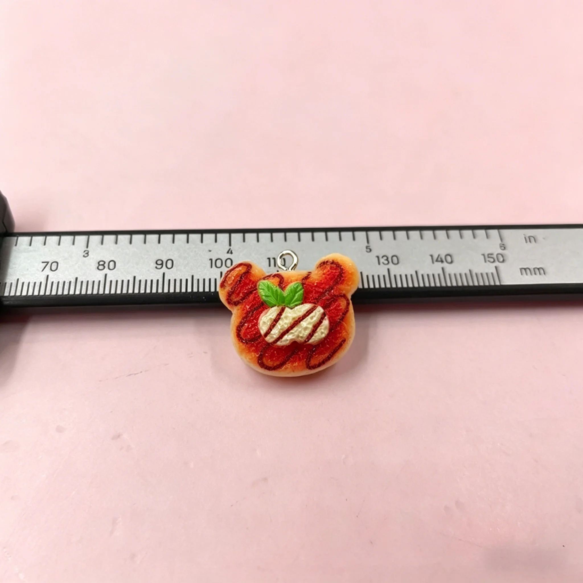 10개 귀여운 동물빵 레진 참, 귀여운 곰, 물고기, 음식 펜던트, DIY 키체인 쥬얼리 제작용