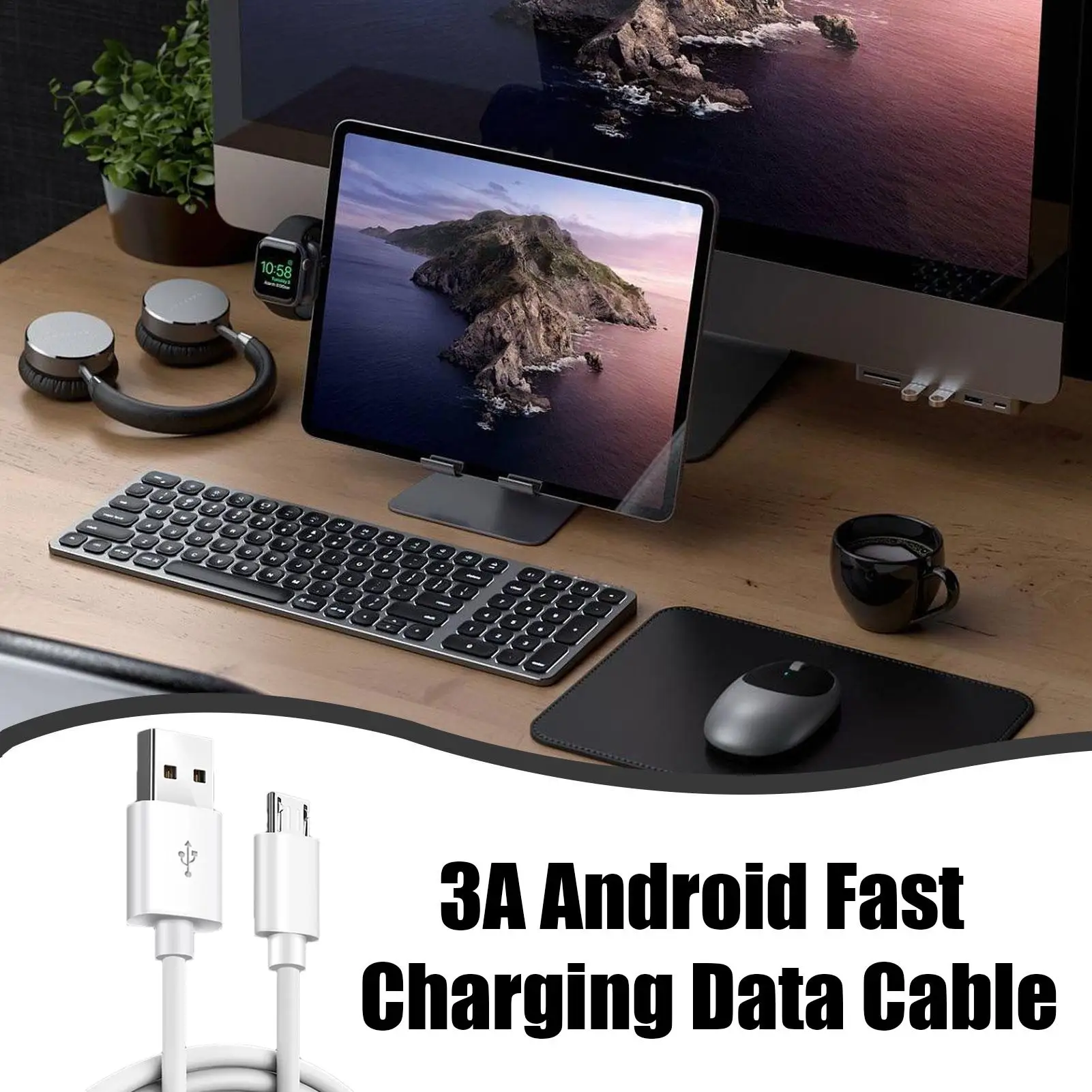1M USB 충전 케이블 타입 B 480Mbps USB 2.0 3A 고속 충전 데이터 케이블 스마트폰 디지털 기기 가정용