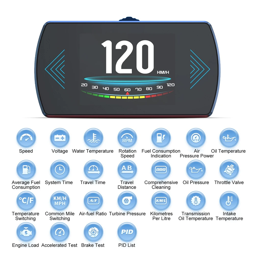Car Head Up Display OBD2 Car Smart Digital Meter Speed Fuel Read Fault Code Driving Computer HUD