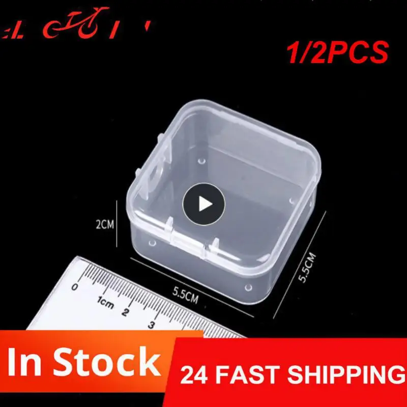 

1/2 шт. коробка для хранения, прозрачный мини контейнер для хранения сережек, колец, ювелирных изделий, контейнер для хранения