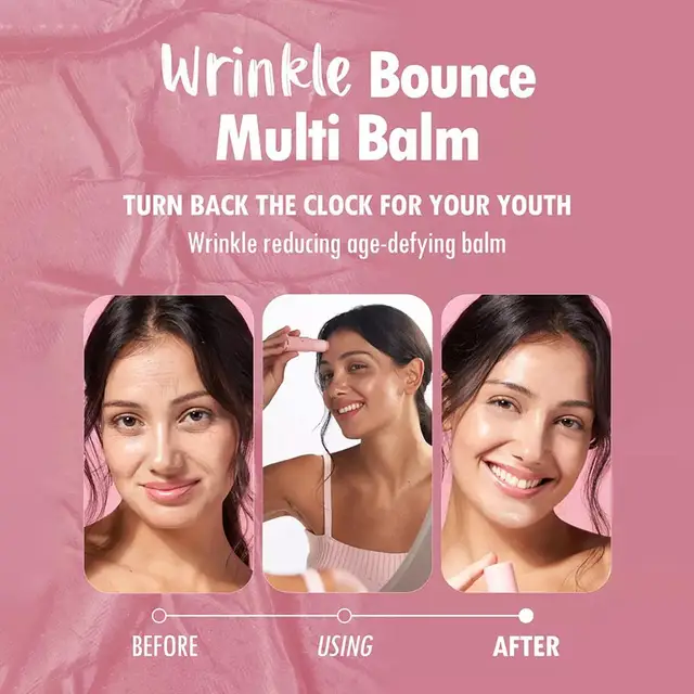 Wrinkle Bounce Moisturizing Multi Balm for Face Daily Face Moisturizer Stick All-in-One Multi Balm Hydrating Lip Eye Neck Cream 5
