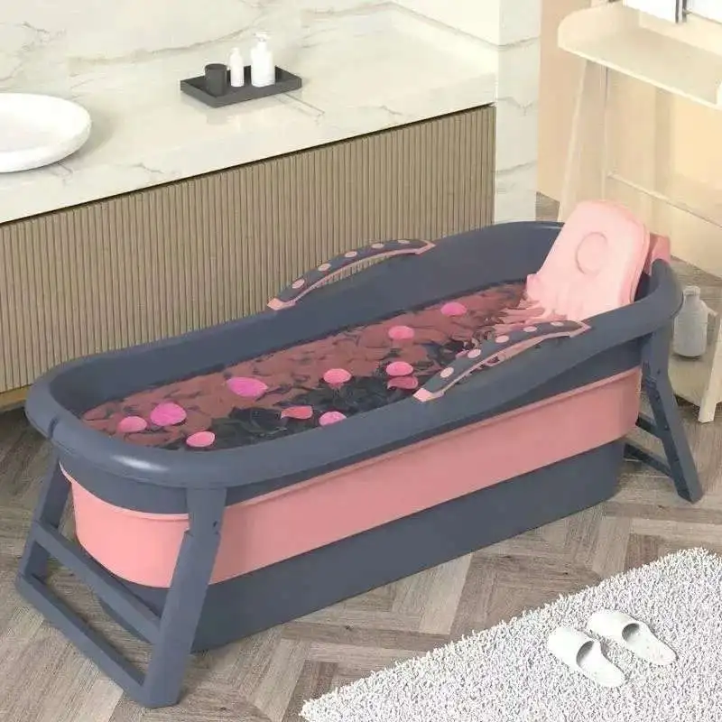 โมเดิร์นพลาสติกพับอ่างอาบน้ําผู้ใหญ่ Half Body Bath อ่างล้างหน้าในครัวเรือนน้ําแข็งและ Hot Bath อ่างอาบน้ําแบบพกพาฤดูหนาวสปา Bath Artifact 1