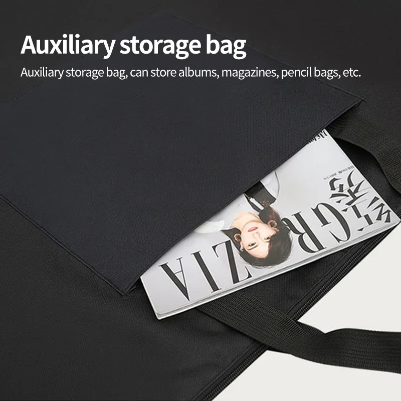 A1 Waterproof Oxford Fabric Painting Board Bags Large Capacity Simple Bag Black Artist Students Drawing Painting Art Supplies 3