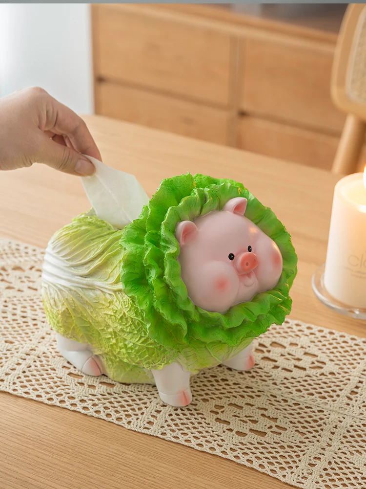 

Cute and Creative Cabbage, Pig, Napkin, Paper Towel Box, Living Room Tea Table, Light Luxury Household Dinin