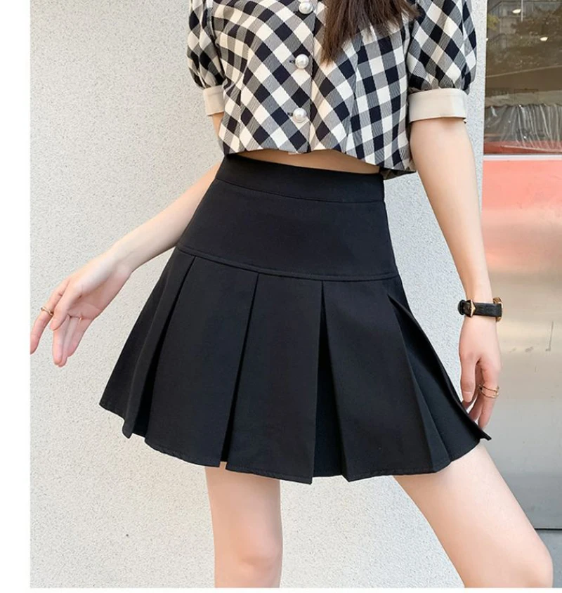 Streetwear Mini Skirts Women Preppy Kawaii High Waist Pleated Skirt Y2K School Uniform Harajuku Korean A Line Skirts New