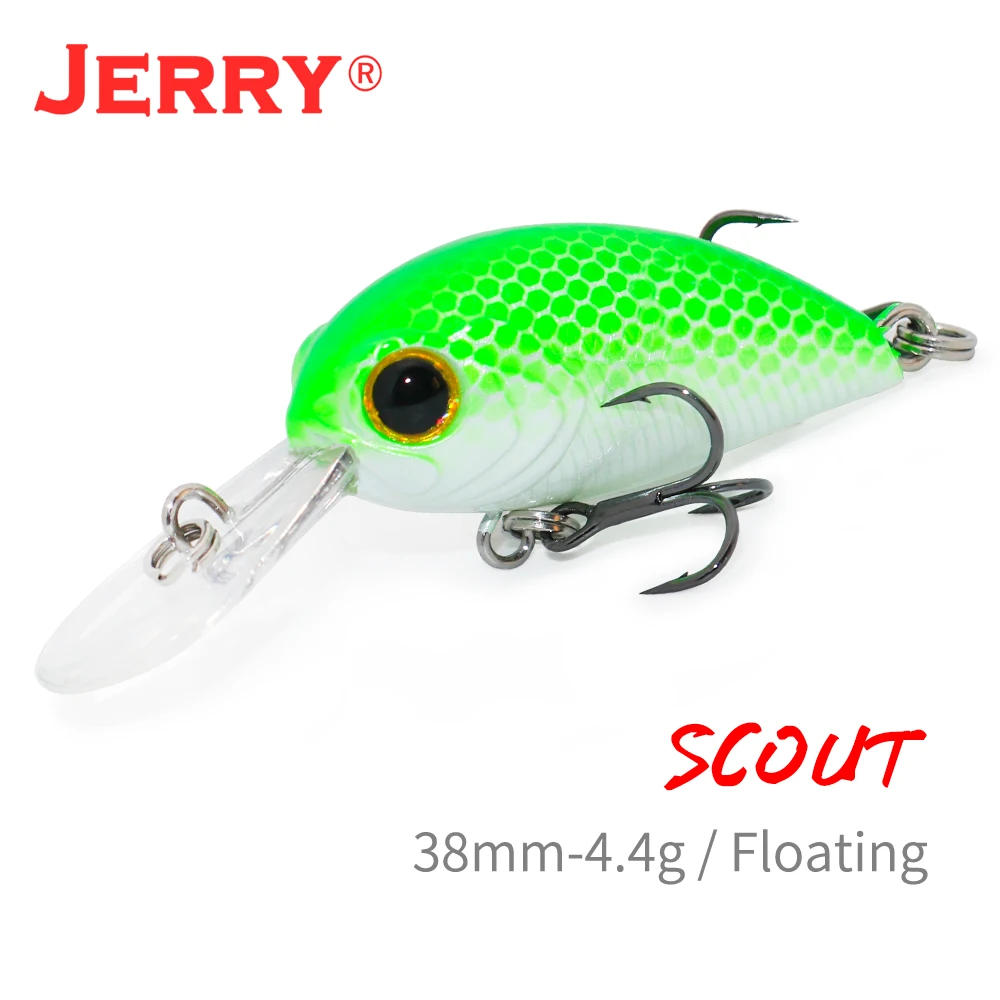 Jerry Scout Ultralight Floating Wobbler Deep Diving Artificial Bait 38mm  Crackbait Bass Pike Perch Fishing