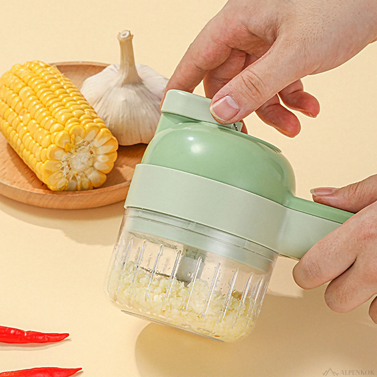 Vegetable Cutter Set，Electric Garlic Chopper , Mini Handheld Food