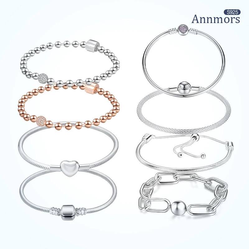 Fits Pandora Me 925 Silver Original Bracelets Chain Punk Style Hand Wrist Christmas Bracelet Clasp Woman Sliver Jewelry Gifts | Украшения и