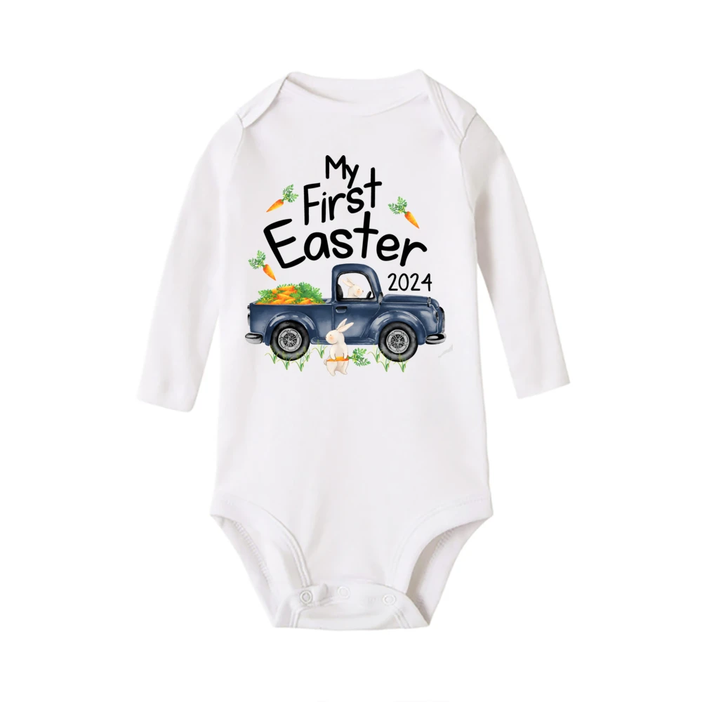 My First Easter Baby Romper Newborn Holiday Bodysuit Bunny Printed Long Sleeve Clothes Ester Party Boys Girls Outfits Jumpsuit 6