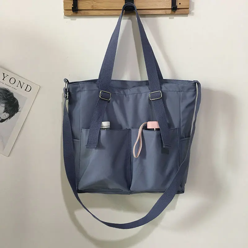 Waterproof Bag Large Capacity Canvas Bag Female Messenger Korean Student Harajuku Japanese One-shoulder Large Bag Tote Bag 