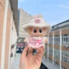 Mini Doll'S Clothes Outfit Accessories For Korea Labubu V1 V2 Idol sitting party pink and white striped sweater cup Clothing 4