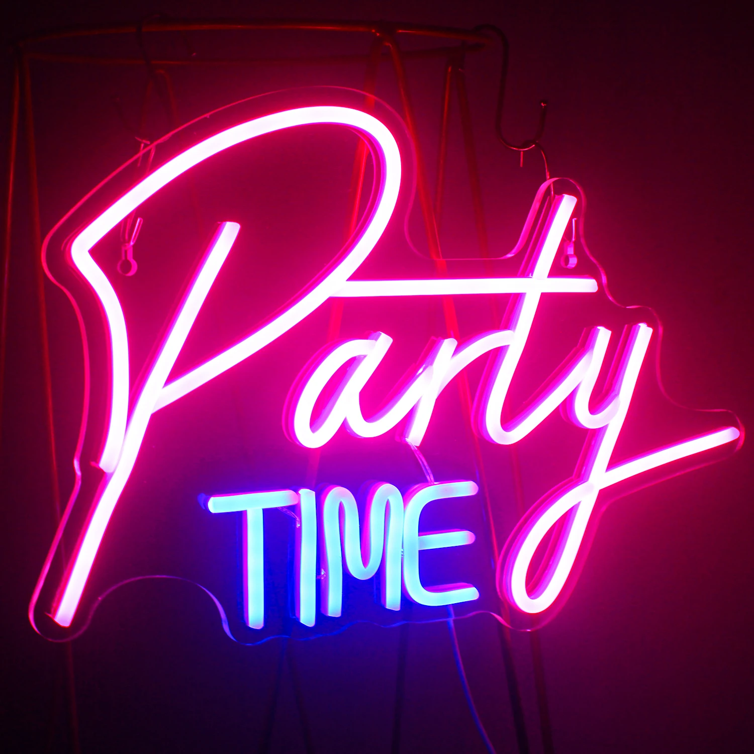 Party Time Neon Sign Neon LED Night Lights USB Connected Decorative Sign Room Bar Pub Store Club Garage Home Wall Art Decorat