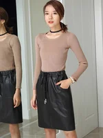 Plus size drawstring pocket casual women's skirt - Image 4