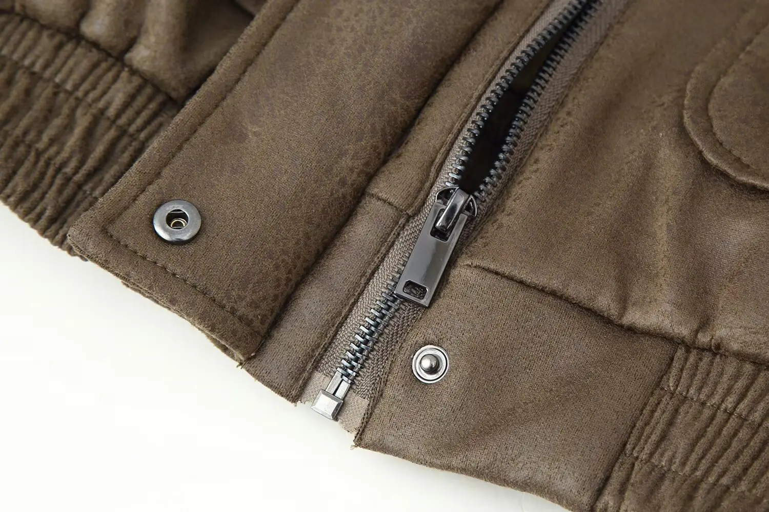 Women Artificial Fur Collar Suede Jacket Female Full Sleeve Zippers Pocket Coats Autumn Winter New Warm Lady Jackets Streetwear