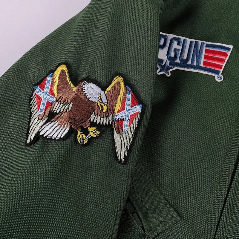 Adult Halloween Top Gun Pilot Costume for Men Air Force Cosplay Uniform Jumpsuits with Necklace Glasses Carnival Party Outfits
