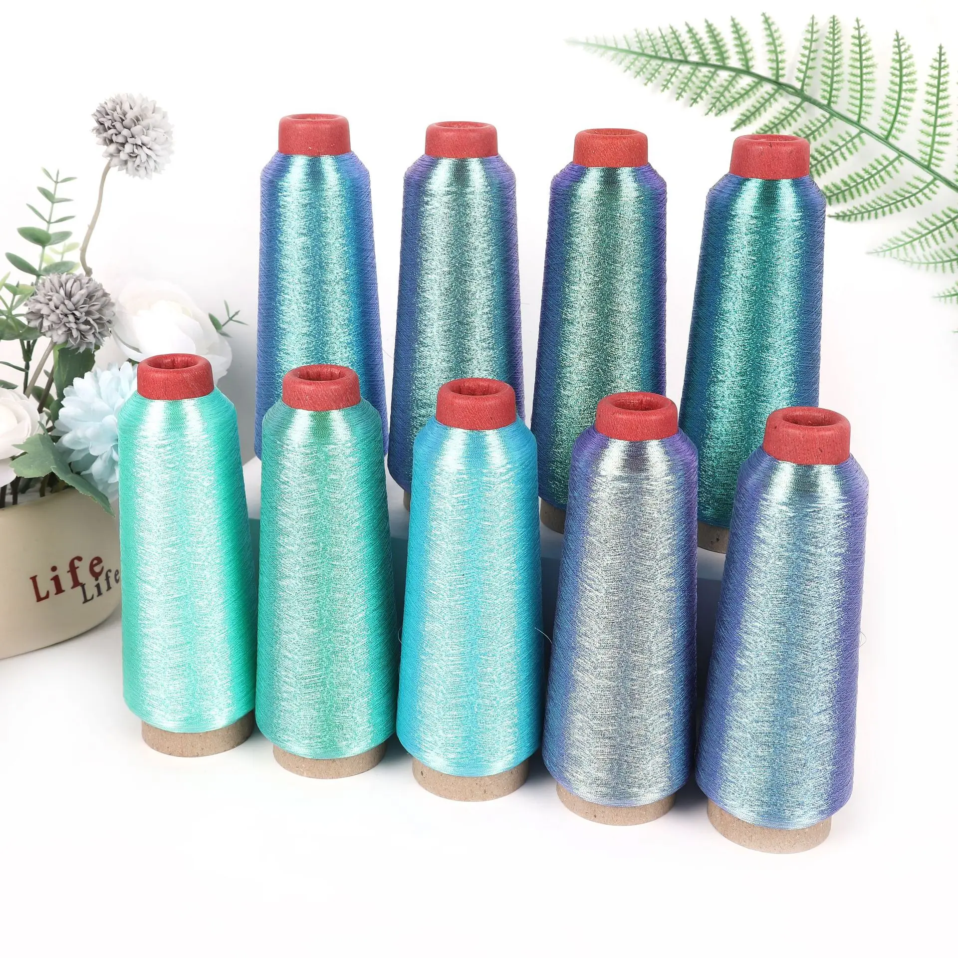 2700M 150D Embroidery Metallic Yarn Thread For Hand Embroidery Flower Machine Thread Bright Color