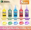 5pcs Marie's Metallic Acrylic Paint Set, Rich Colorful Pearlescent Pigments for Gloss Shimmer Craft, DIY, Rock Design 1