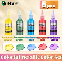 5pcs Marie's Metallic Acrylic Paint Set, Rich Colorful Pearlescent Pigments for Gloss Shimmer Craft, DIY, Rock Design 1