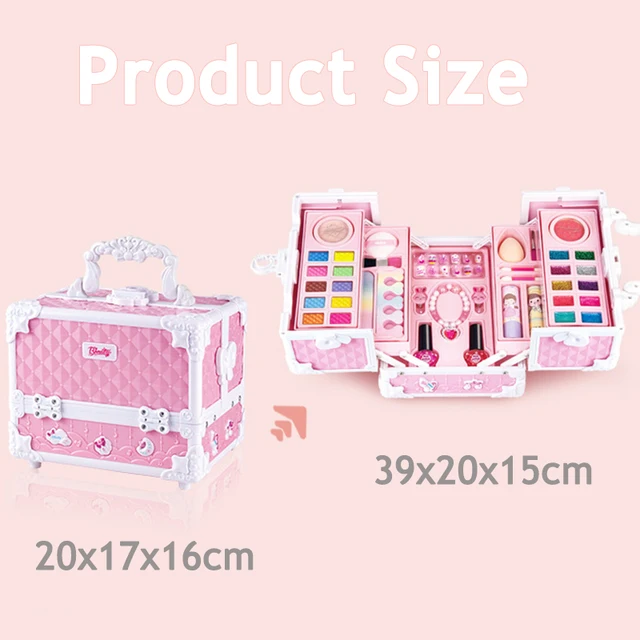 Children Makeup Kit for Girls Lipstick Makeup Cosmetics Pretend Play Pink Unicorn Princess Washable Safe Makeup Kid Toy Gift 6