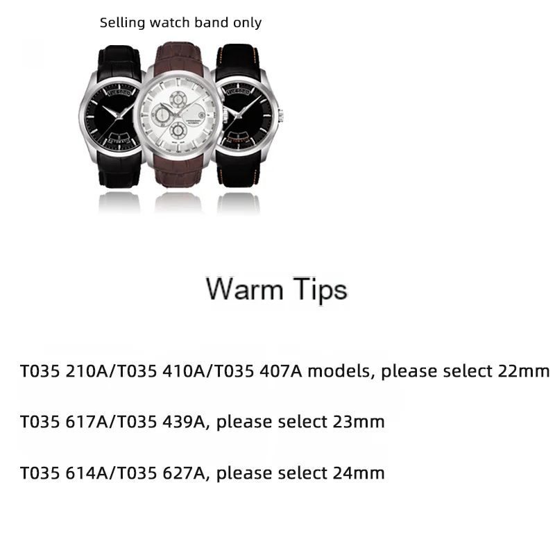 For Tissot 1853 Couturier series leather strap 22mm 23mm 24mm T035