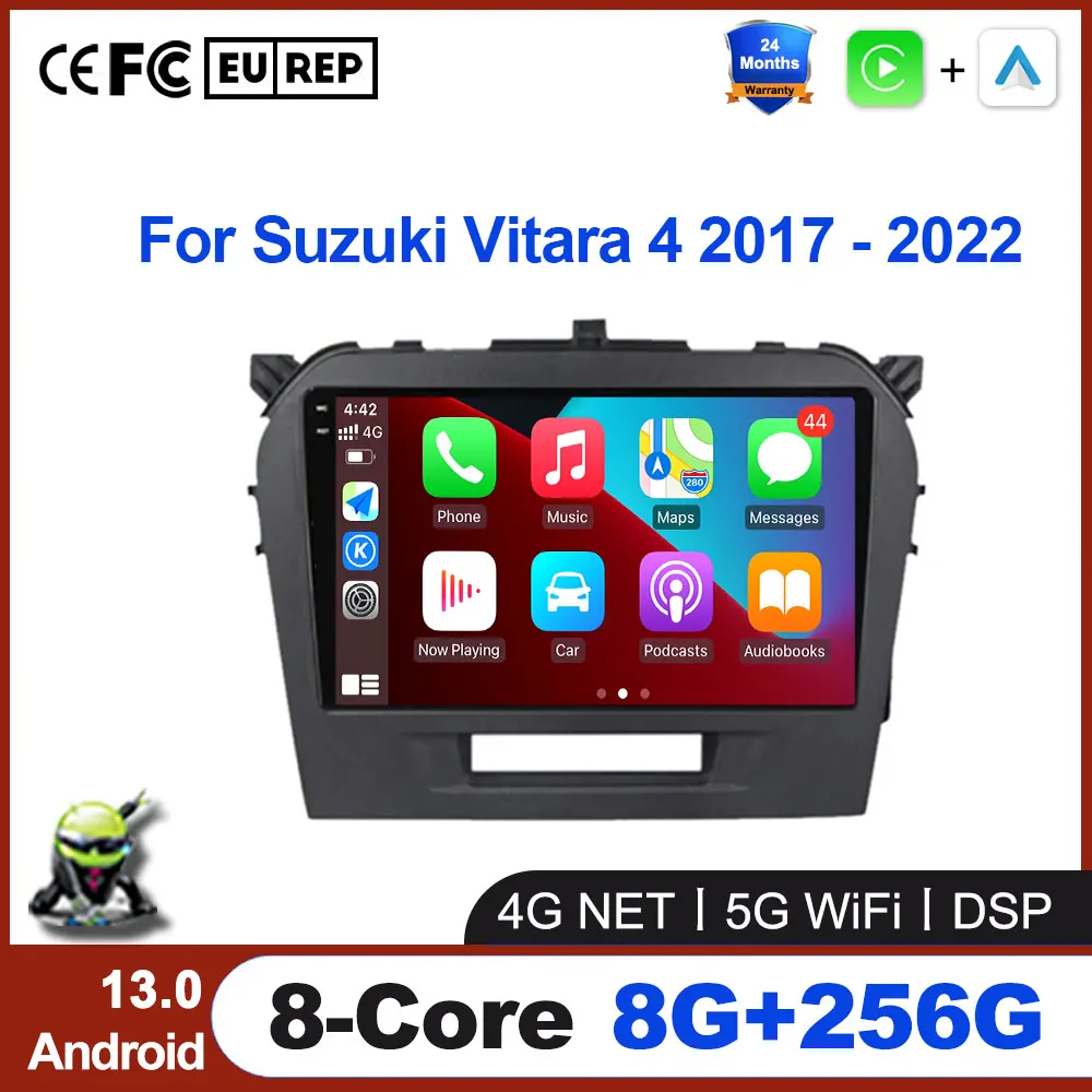 

Wireless CarPlay Android 13 Auto Radio for Suzuki Vitara 2014 - 2018 5G Car autoradio Multimedia GPS IPS QLED RDS/AM/FM No 2din