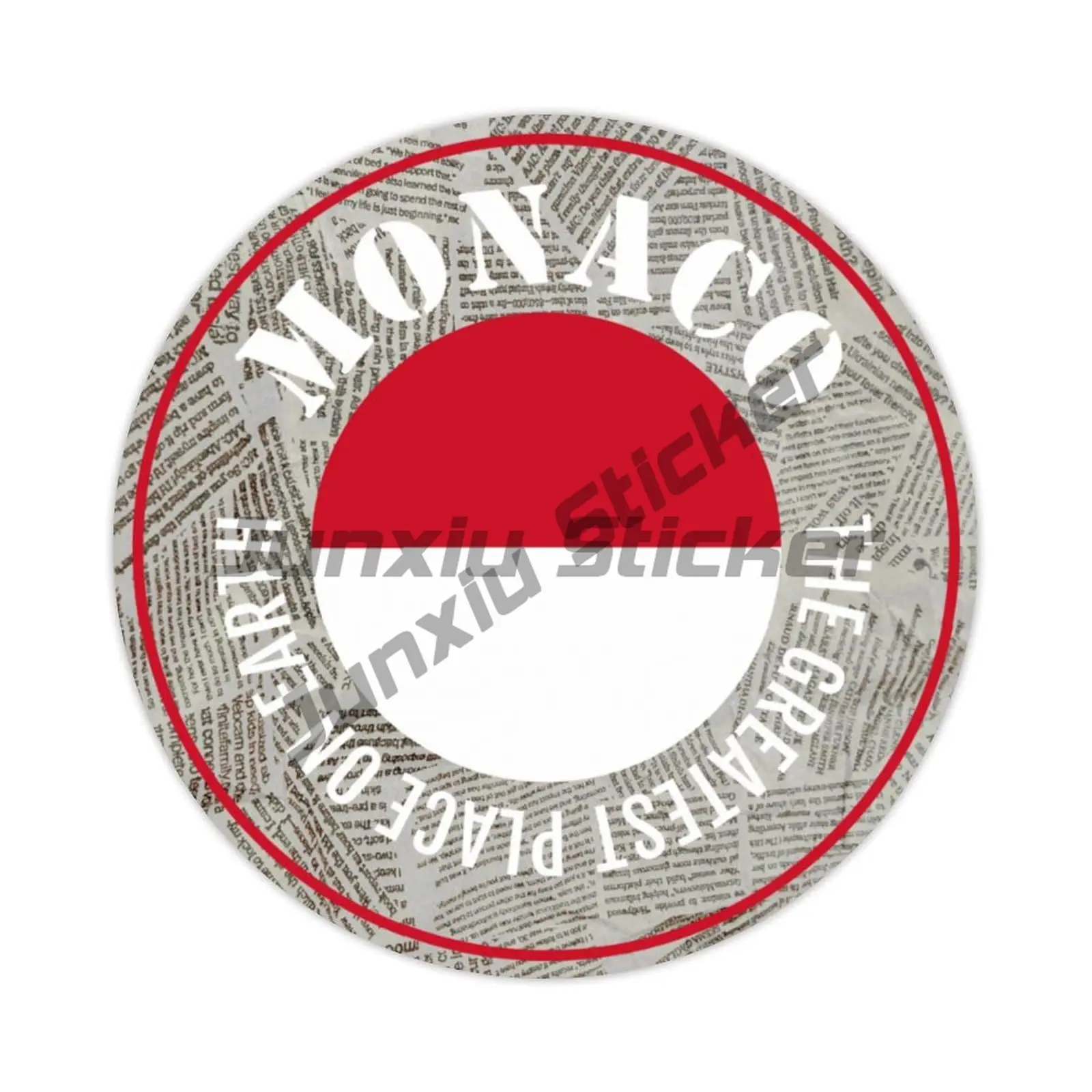 Monacan Coat of Arms and Flag Oval Sticker for Bumper, Laptop, and More
