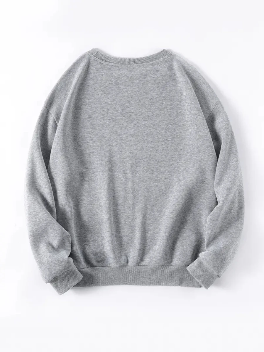 Christmas Jesus Print Sweatshirt, Casual Long Sleeve Crew Neck Sweatshirt, Women's Clothing