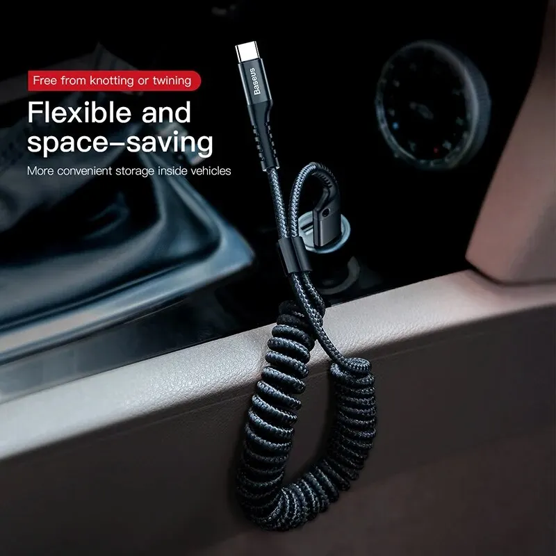 Baseus Fast Charging Type C Telescopic Car Charger Cable