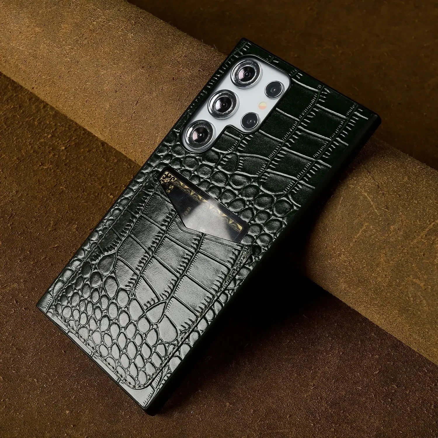 Premium Genuine Leather Full-Wrap Phone Case with Card Holder