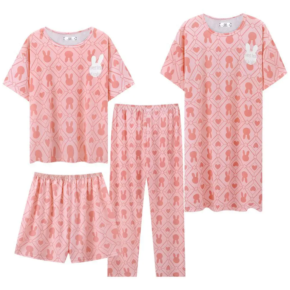 Cotton Pajama Set Breastfeeding Nightgown Maternity Nightgown Set Pregnant Women Dress Women&rsquo;s Pajamas Homewear Four-Piece Maternity Pajamas Breastfeeding Homewear Monthly Clothing Women&rsquo;s Nightgown Set
