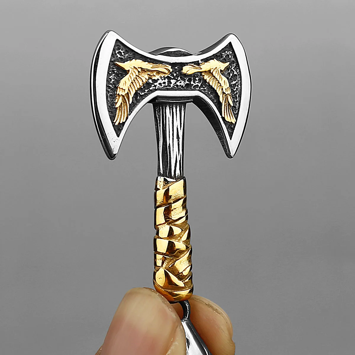 YQ 316L Edelstahl Viking Axt Anhänger Halskette Für Männer Schmuck Zubehör Dropshipping Artikel – Detail 3