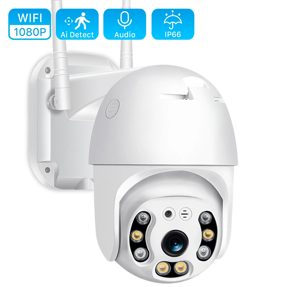 ZOSI Lot de 4 caméras de sécurité d'intérieur et d'extérieur 2 MP 1080p HD-TVI 1920TVL, 24 LED