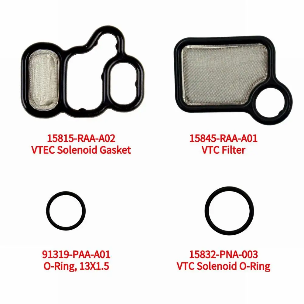 Комплект прокладок VTEC соленоид для шпулевого клапана Honda Civic  2003-2007 15832PNA003 15845RAAA01, соленоидная прокладка для мотоцикла, 4  шт.