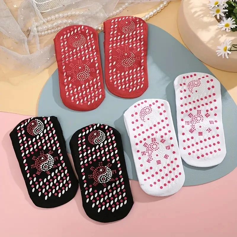 1pc-Self heating health massage socks Tomalin medium tube thickened warm foot socks hot moxibustion cold resistant socks