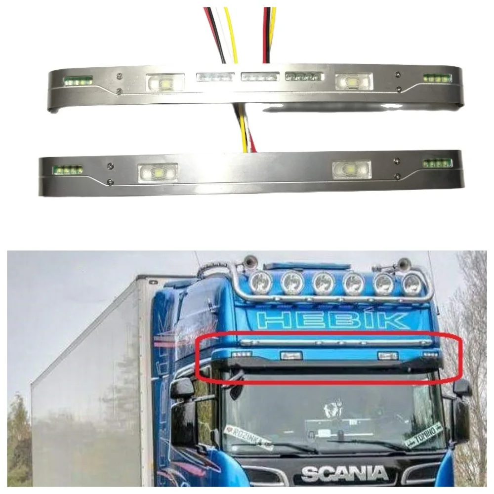 

Tamiya LESU Metal LED Sun Visor Lamp Light for Tamiya 1/14 Tractor Truck Scania 620 56323 730 470 RC Cars Upgrade Accessories