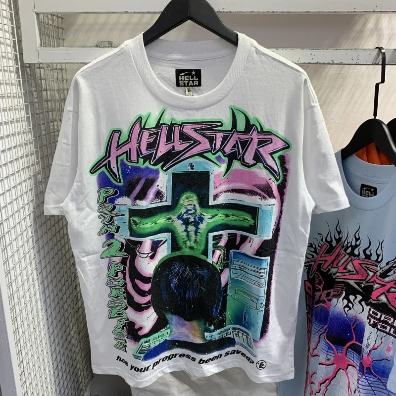 

Men Women T Shirts Washed Letter Portrait Print Short Sleeve Vintage Street y2k T-Shirt pro choice harajuku